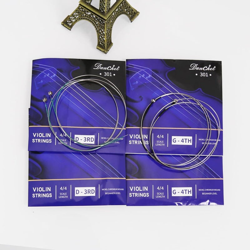Danchet Violin Strings 4/4 D3. 2 pcs & G4. 2 pcs Beginners Level, Ball End, Nickel Chromium Wound 301… - Image 5